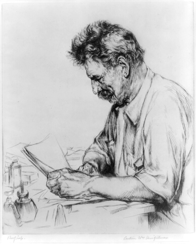 Albert Schweitzer: Radierung von Arthur William Heintz